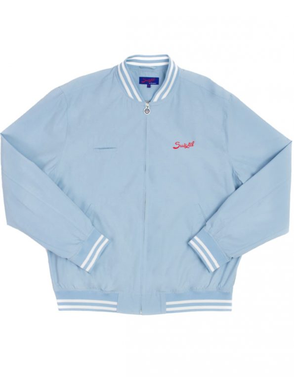 Suixtil Men’s Barcelona Summer Racer Bomber Jacket, Argentine Blue