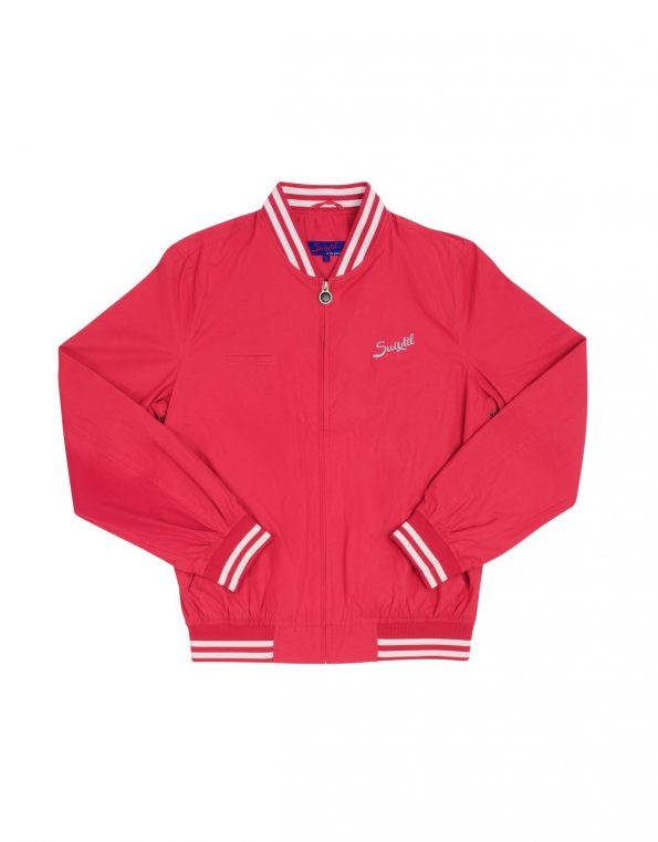 Suixtil Men's Barcelona Summer Racer Bomber Jacket, Faded Red