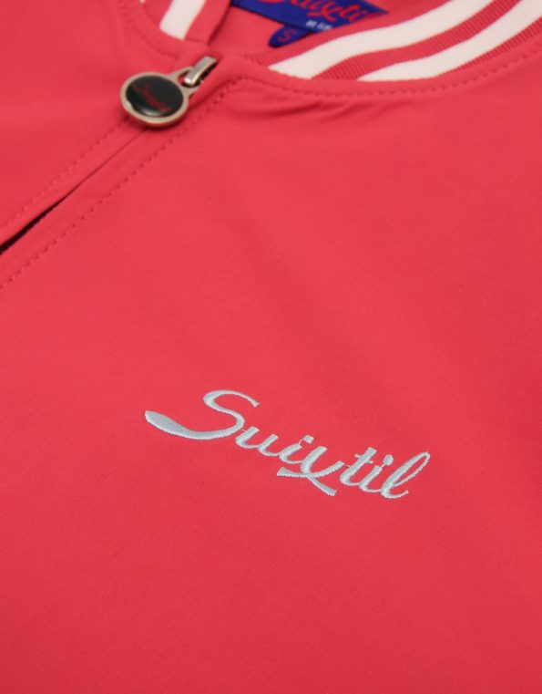 Suixtil Men's Barcelona Summer Racer Bomber Jacket, Faded Red