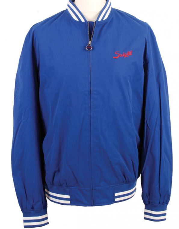 Suixtil Men's Barcelona Summer Racer Bomber Jacket, Electric Blue
