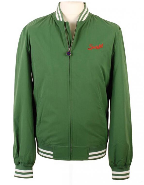 Suixtil Men's Barcelona Summer Racer Bomber Jacket, Bottle Green