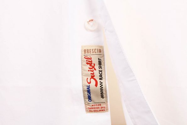 Suixtil Men's Brescia 100% Cotton Popelin Short Sleeve Race Shirt, Ice White