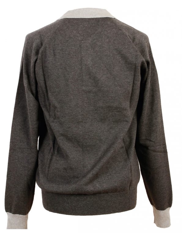 Suixtil Men's Florio 100% Pima Cotton Long Sleeve Sweater, Asphalt & Tar