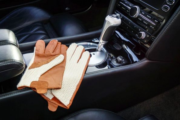 Suixtil Men's Cognac Grand Prix Race Leather & Stringback Cotton Driving Gloves