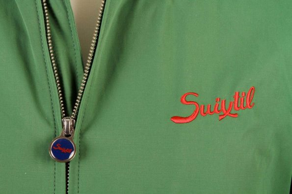 Suixtil Men's Barcelona Summer Racer Bomber Jacket, Bottle Green