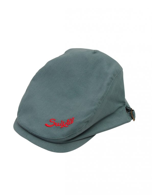 Suixtil Men's Linen-Mix Flat Cap, Emerald Green