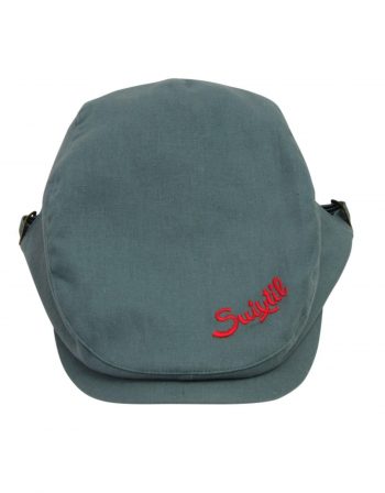 Linen cotton race cap – emerald green (3)