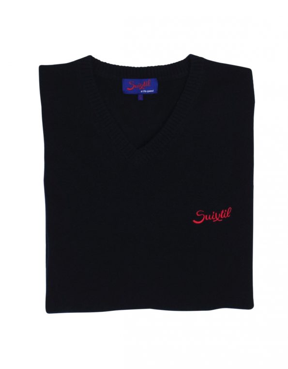 Suixtil Men's 100% Cashmere Monza Sweater, Navy Blue