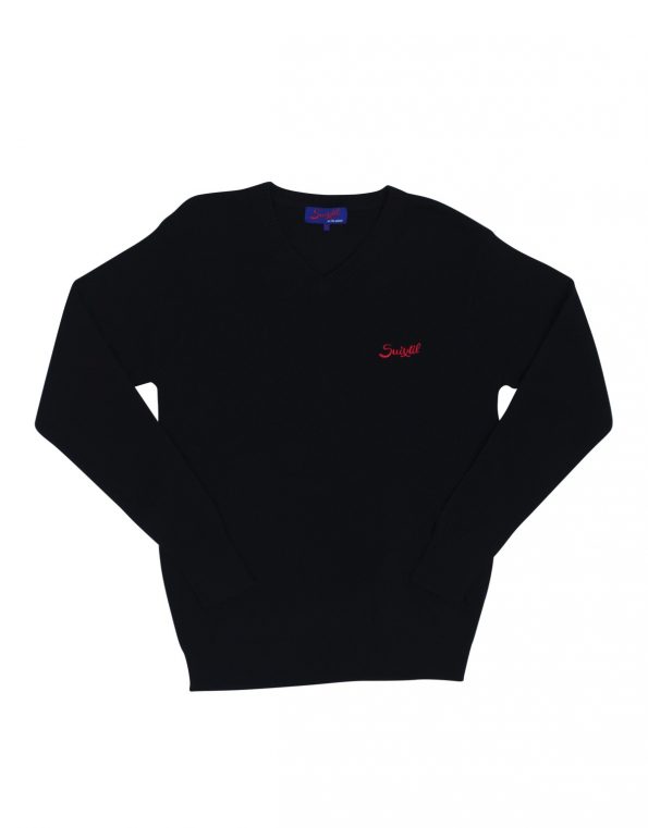 Suixtil Men's 100% Cashmere Monza Sweater, Navy Blue