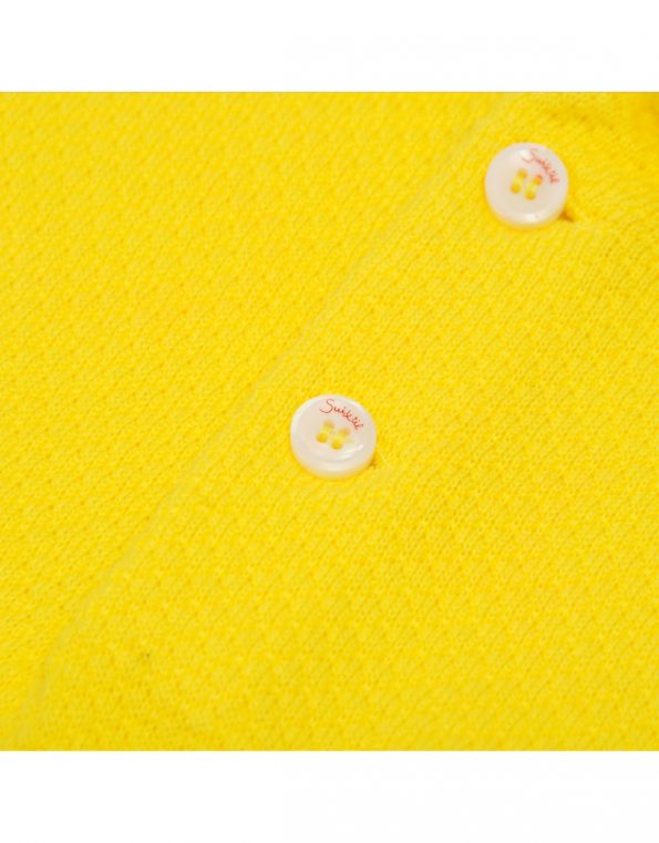 Suixtil Men's 100% Pima Cotton Nassau Short Sleeve Polo, Belgian Yellow