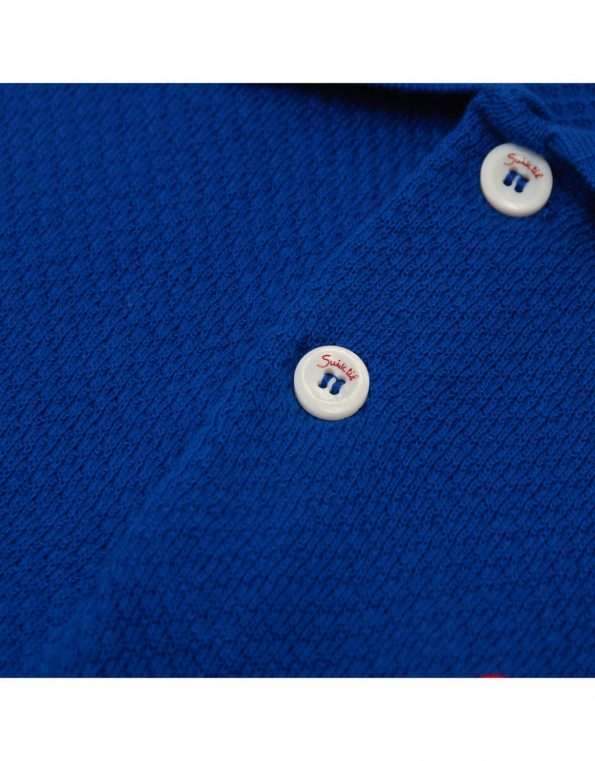 Suixtil Men's 100% Pima Cotton Nassau Short Sleeve Polo, Flash Blue