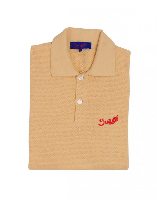 Suixtil 100% Pima cotton Nassau short sleeve polo, Gold