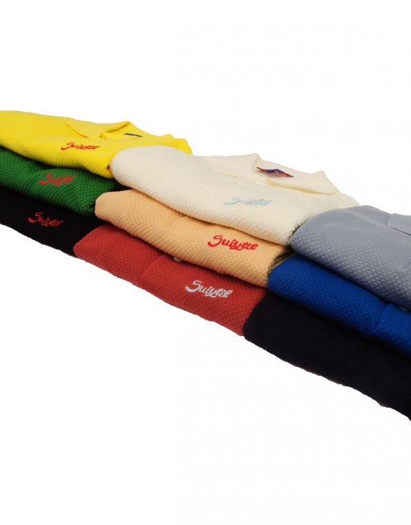 Suixtil 100% Pima cotton Nassau short sleeve polo, Gold
