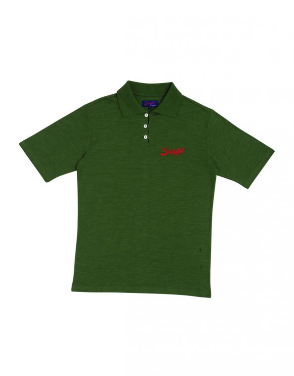 Suixtil 100% slub yarn cotton RIO short sleeve Polo,  Banking green