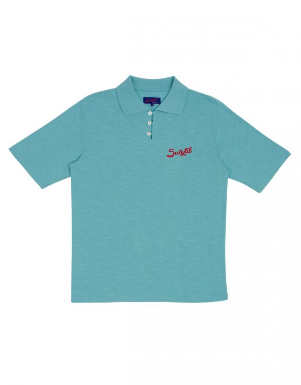 Suixtil Men's 100% Slub Yarn Cotton Rio Short Sleeve Polo, Fluid Green