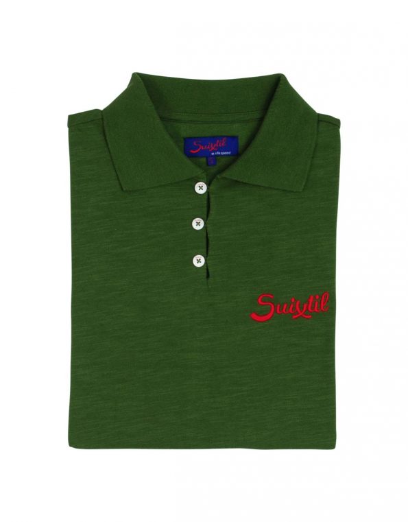Suixtil 100% slub yarn cotton RIO short sleeve Polo,  Banking green