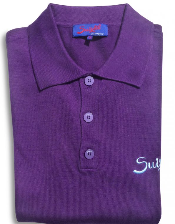 Suixtil Men's Targa 100% Pima Cotton Long Sleeve Sweater, Deep Purple