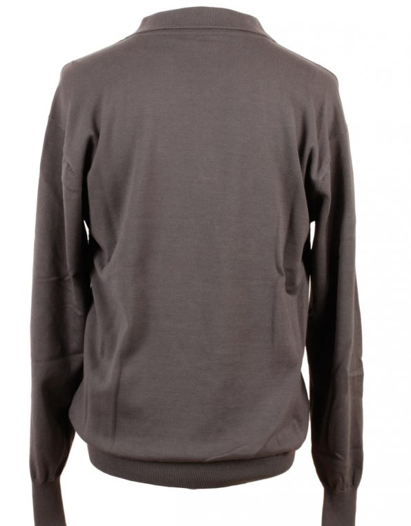 Suixtil Men's Targa 100% Pima Cotton Long Sleeve Sweater, Mid-Grey