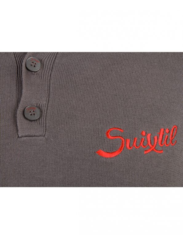 Suixtil Men's Targa 100% Pima Cotton Long Sleeve Sweater, Mid-Grey