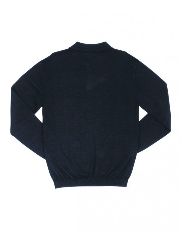 Suixtil Men's Targa 100% Pima Cotton Long Sleeve Sweater, Navy Blue