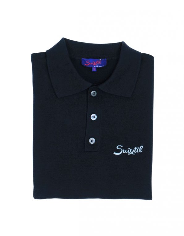 Suixtil Men's Targa 100% Pima Cotton Long Sleeve Sweater, Navy Blue