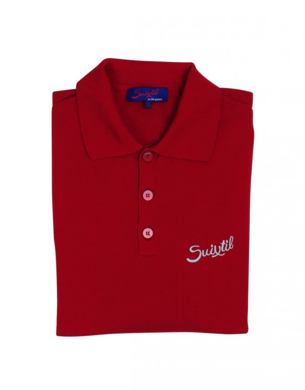 Suixtil Men's  Targa 100% Pima Cotton Long Sleeve Sweater, Italian Red
