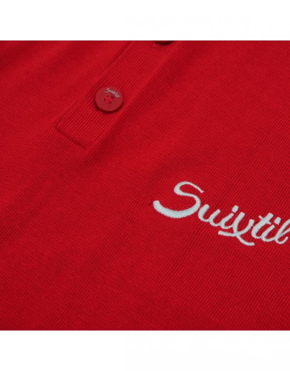 Suixtil Men's  Targa 100% Pima Cotton Long Sleeve Sweater, Italian Red