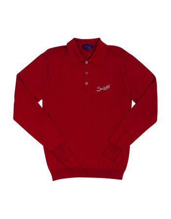 Targa long-sleeves sweater – 100% PIMA Cotton – Vintage Italian red – (3)