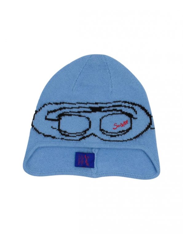 Suixtil Men's Cashmere & Wool Beanie Bonnet, Argentine Blue