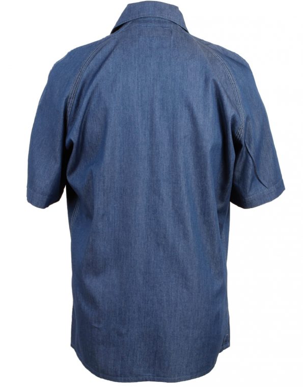 Suixtil Men's 100% Cotton Angouleme Short Sleeve Shirt, Denim