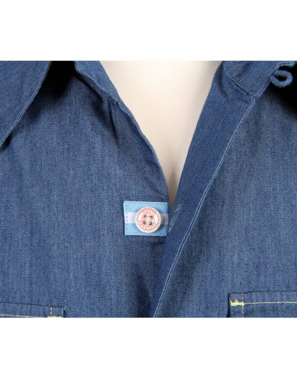 Suixtil Men's 100% Cotton Angouleme Short Sleeve Shirt, Denim