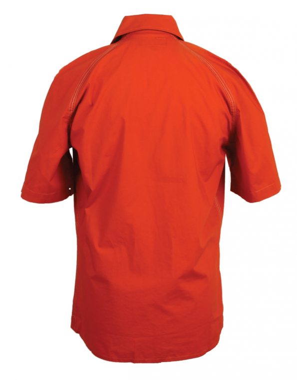 Suixtil Men's 100% Cotton Angouleme Short Sleeve Shirt, Rust orange