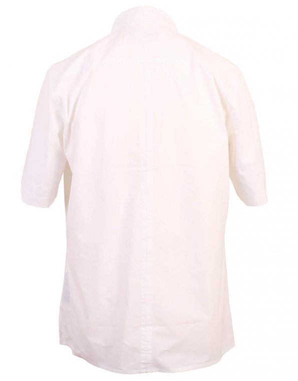 Suixtil Men's Brescia 100% Cotton Popelin Short Sleeve Race Shirt, Ice White