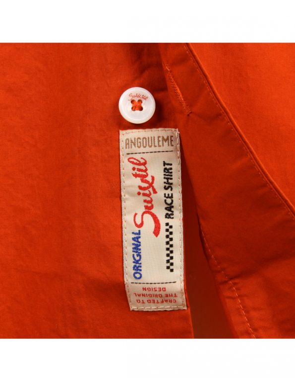 Suixtil Men's 100% Cotton Angouleme Short Sleeve Shirt, Rust orange