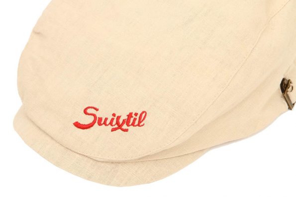 Suixtil Men's Linen-Mix Flat Cap, Beige