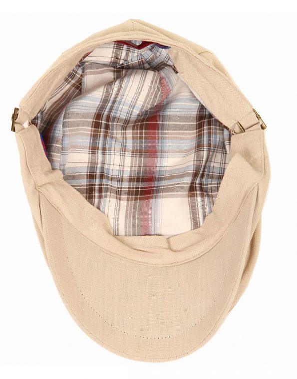 Suixtil Men's Linen-Mix Flat Cap, Beige