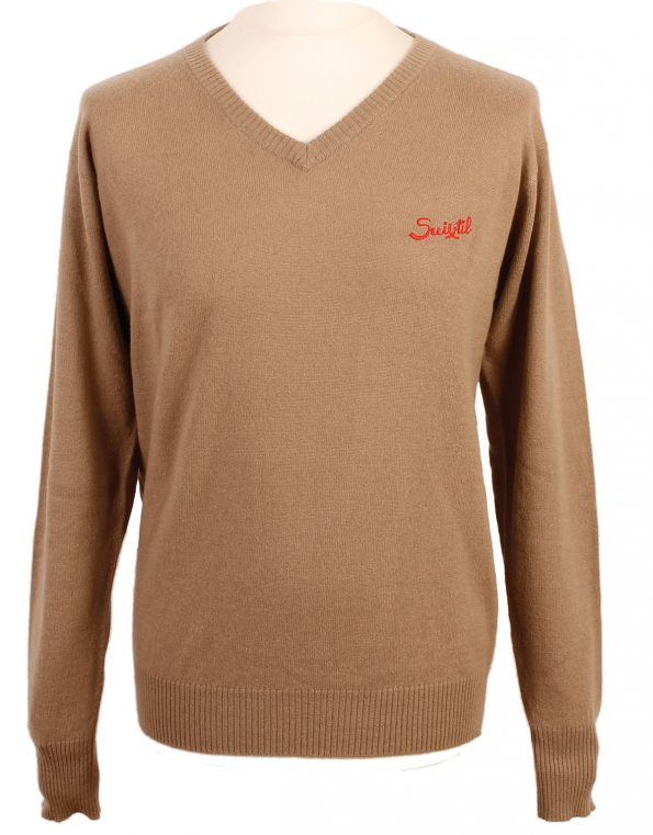 Suixtil Men’s 100% Cashmere Monza Sweater, Desert Beige