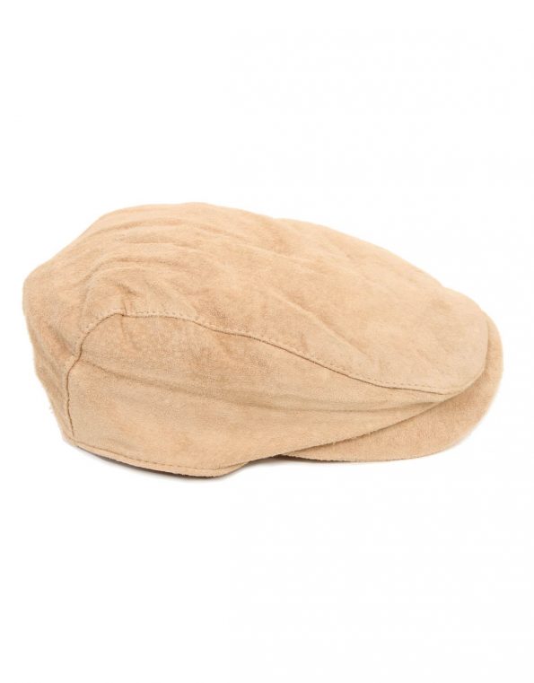 Suixtil Men's 100% Suede Flat Cap, Beige