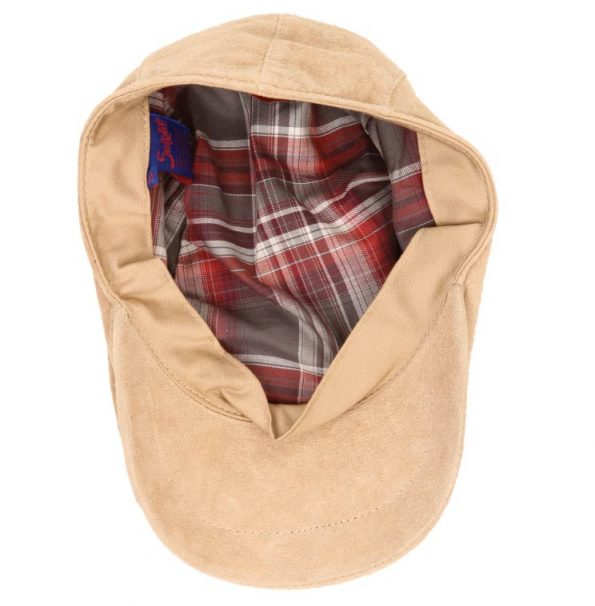 Suixtil Men's 100% Suede Flat Cap, Beige