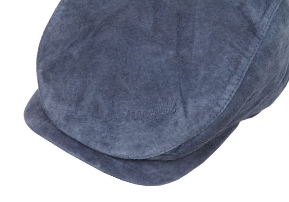 Suixtil Men's 100% Suede Flat Cap, Denim Blue