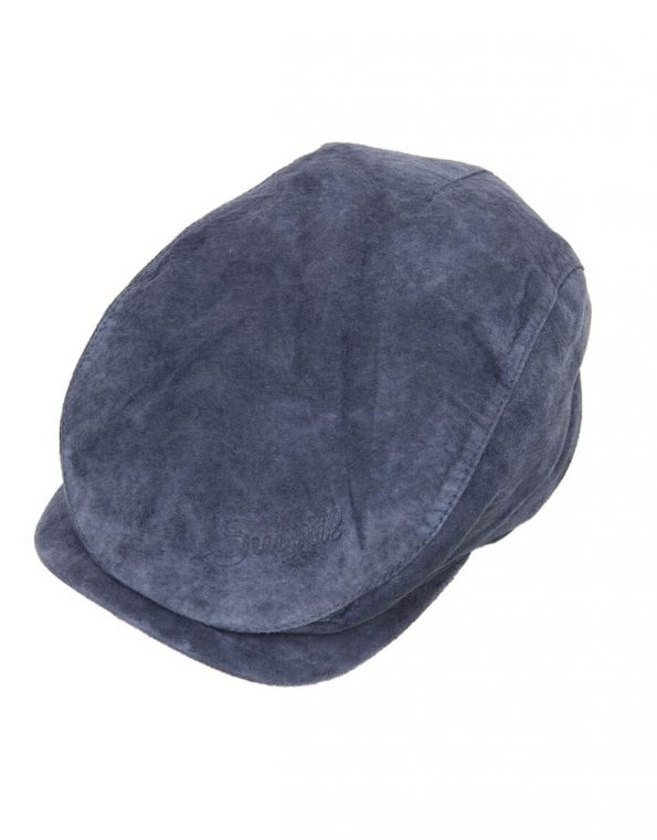 Suixtil Men's 100% Suede Flat Cap, Denim Blue