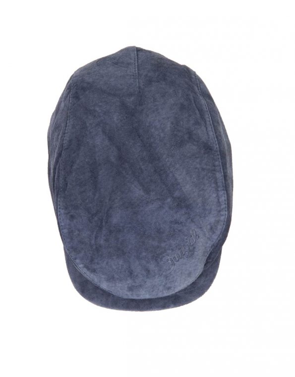 Suixtil Men's 100% Suede Flat Cap, Denim Blue