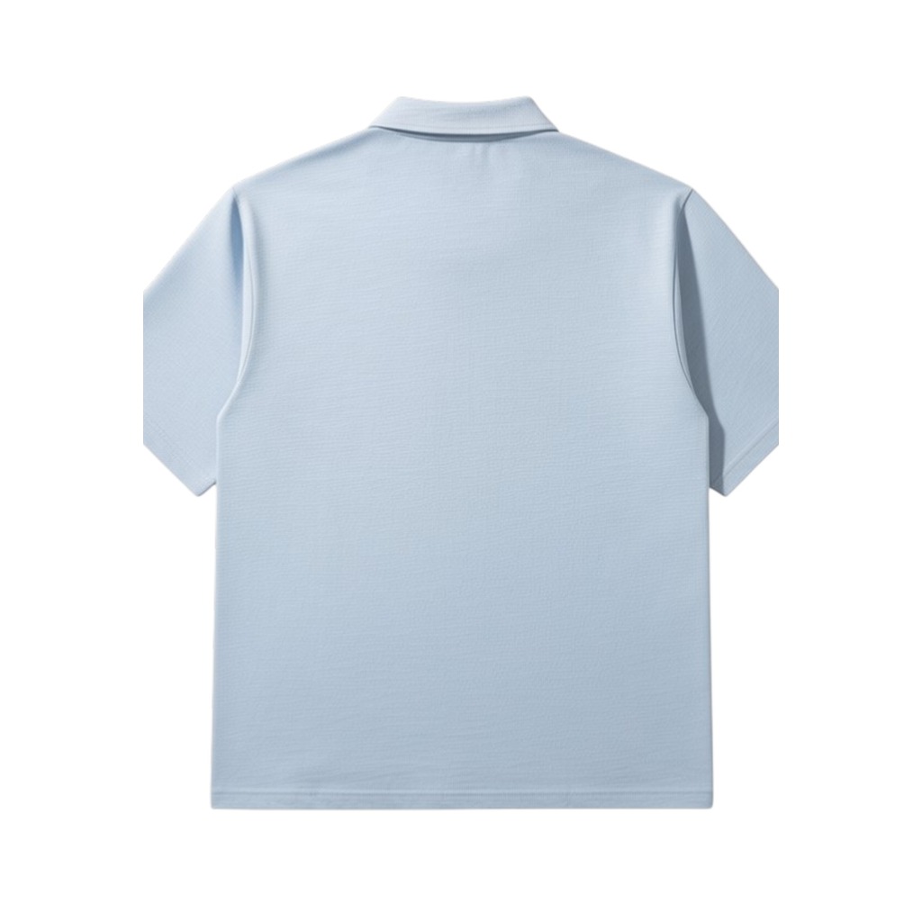 Suixtil Men's 100% Slub Yarn Cotton Rio Short Sleeve Polo, Light Blue - Image 3