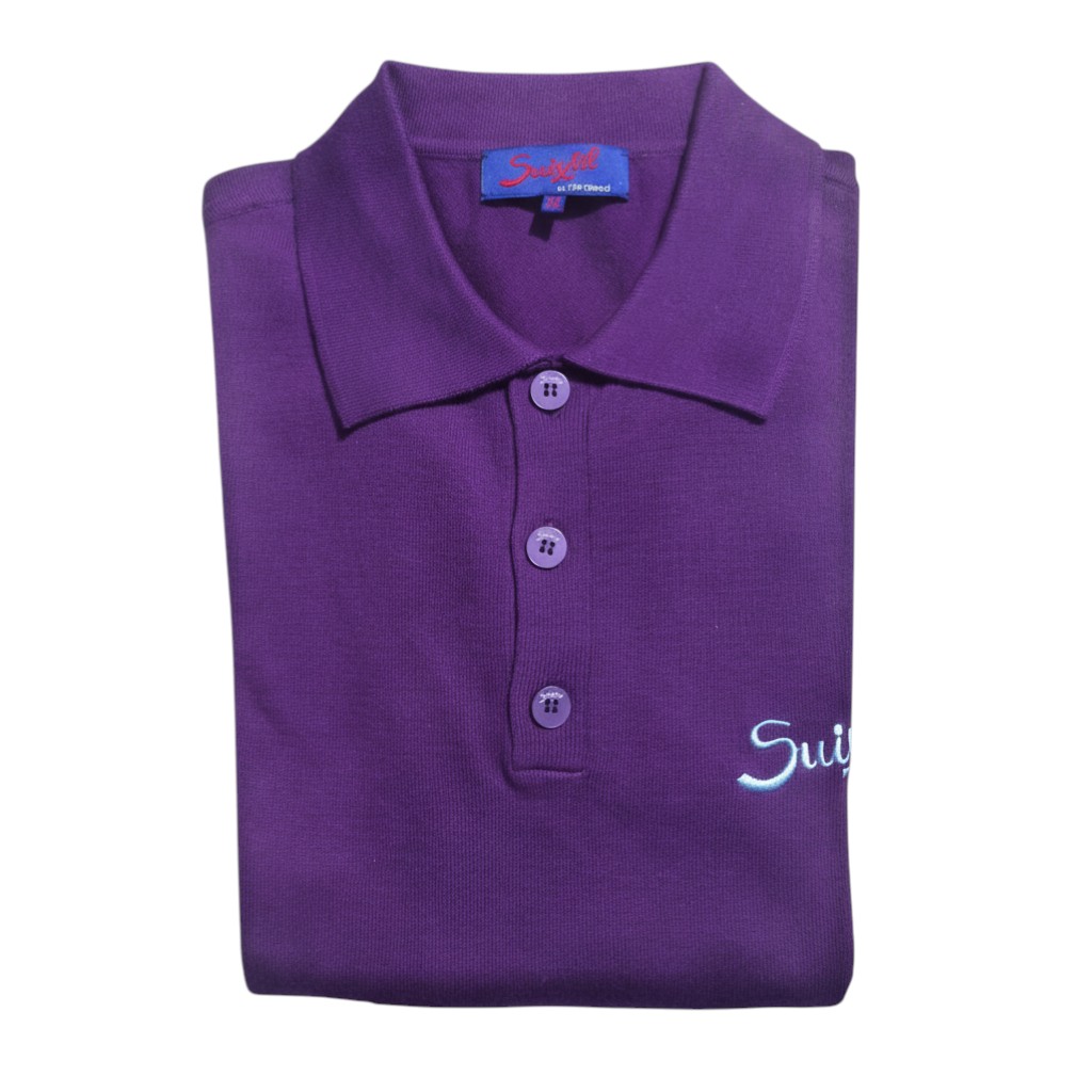 Suixtil Men's Targa 100% Pima Cotton Long Sleeve Sweater, Deep Purple - Image 2