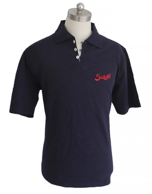 Suixtil 100% slub yarn cotton RIO short sleeve Polo,  navy blue