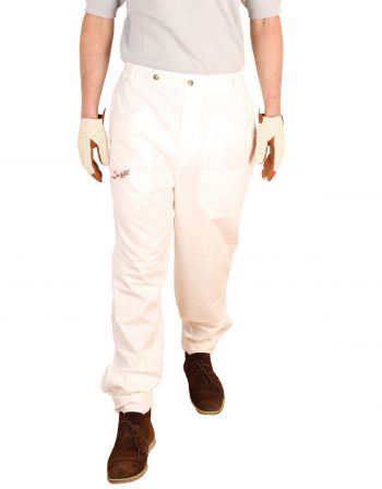 Suixtil Men's 100% Fine Cotton Twill Original Race Pant, German White - 36/32