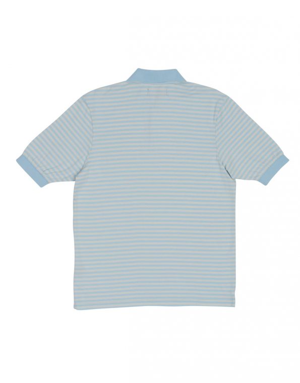 Suixtil 100% fine PIMA cotton Pescara striped short sleeve polo,  Argentine blue & grey