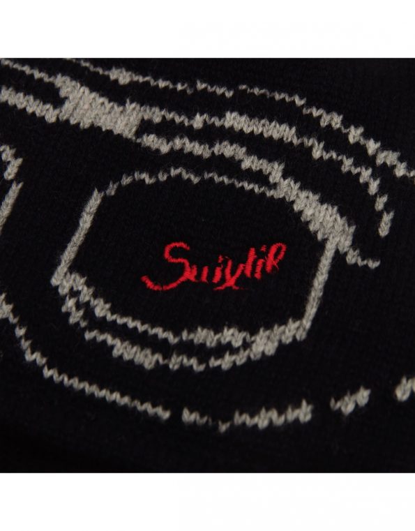 Suixtil Men's Cashmere & Wool Beanie Bonnet, navy blue