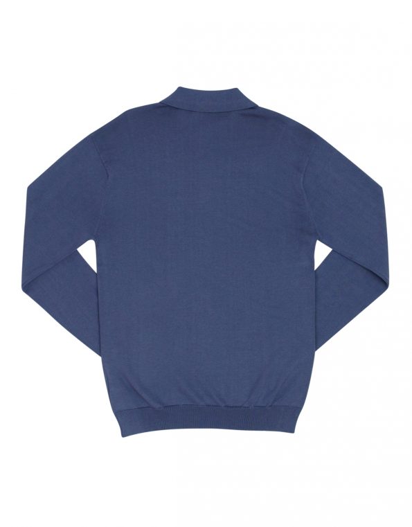 Suixtil Men's  Targa 100% Pima Cotton Long Sleeve Sweater, Steel Blue