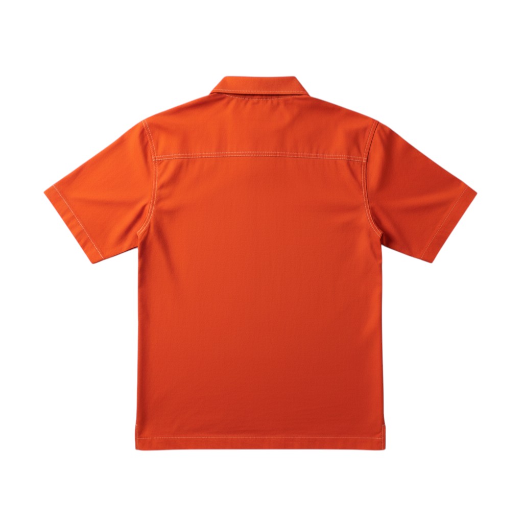 Suixtil Men's 100% Cotton Angouleme Short Sleeve Shirt, Rust orange - Image 3